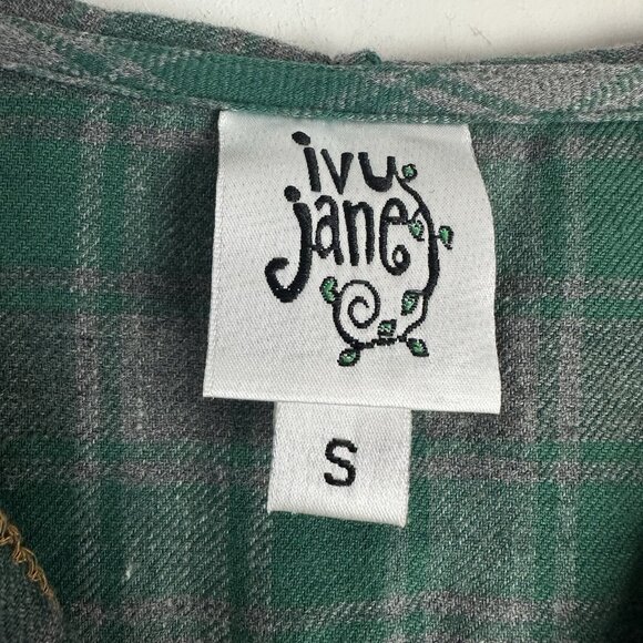 Ivy Jane Embroidered Tunic Top Boho Fairy Hippie Hooded Bell Sleeve Flannel - Picture 4 of 10